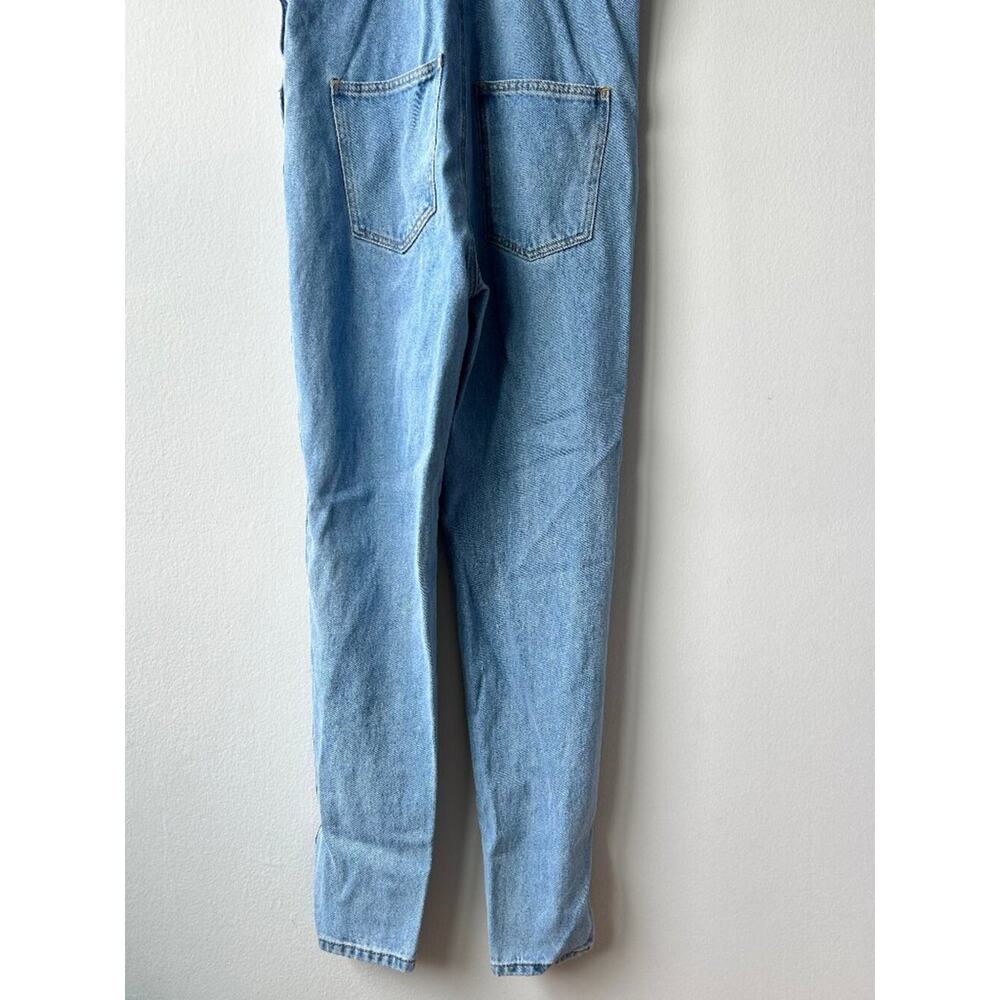 WeWoreWhat S Light Wash Denim Overalls Straight Leg Cotton Bib Jumpsuit - Picture 7 of 12